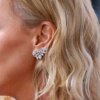 boucles d oreilles mariée en argent pour femmes, bijoux mignons, en forme de fleur