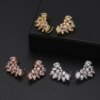 boucles d oreilles mariée en argent pour femmes, bijoux mignons, en forme de fleur
