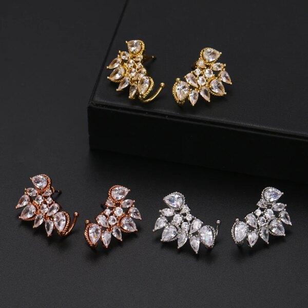 boucles d oreilles mariée en argent pour femmes, bijoux mignons, en forme de fleur