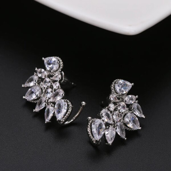 boucles d oreilles mariée en argent pour femmes, bijoux mignons, en forme de fleur