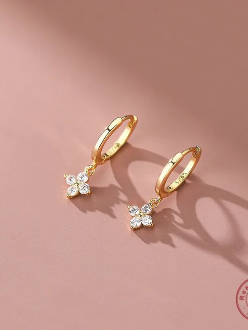 boucles d oreilles mariée en argent Sterling 925, doux, tempérament Simple