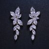 boucles d oreilles mariée longue goutte pour femme, fleur de luxe, cuir chevelu contre-indiqué