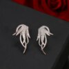 boucles d oreilles mariée en argent pour femmes, bijoux mignons, en forme de fleur