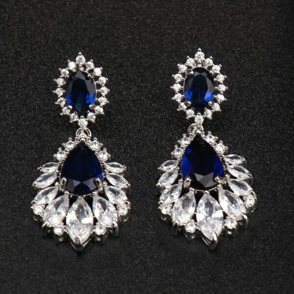 boucles d oreilles mariée longue goutte pour femme, fleur de luxe, cuir chevelu contre-indiqué