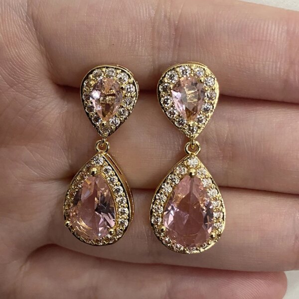 boucles d oreilles mariée en forme de goutte d'eau pour femmes, breloques, longues