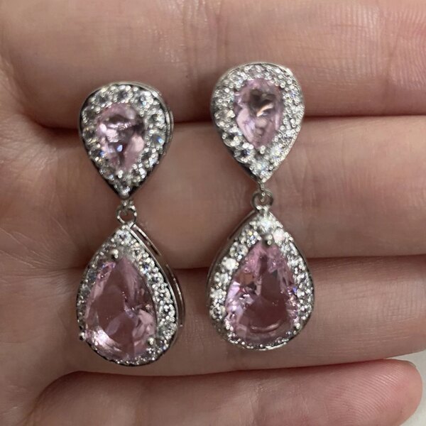 boucles d oreilles mariée en forme de goutte d'eau pour femmes, breloques, longues