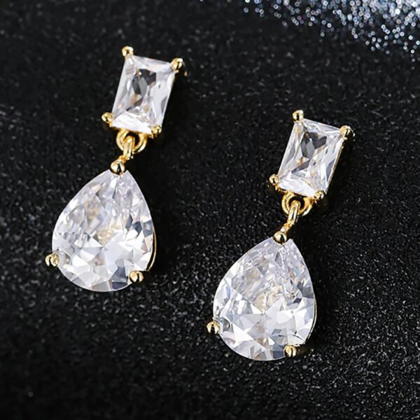 boucles d oreilles mariée en forme de goutte d'eau pour femmes, breloques, longues