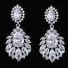 boucles d oreilles mariée longue goutte pour femme, fleur de luxe, cuir chevelu contre-indiqué