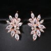 boucles d oreilles mariée en argent pour femmes, bijoux mignons, en forme de fleur