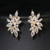 boucles d oreilles mariée en argent pour femmes, bijoux mignons, en forme de fleur