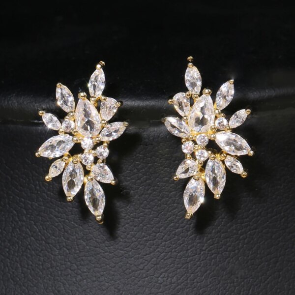 boucles d oreilles mariée en argent pour femmes, bijoux mignons, en forme de fleur