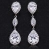 boucles d oreilles mariée en forme de goutte d'eau pour femmes, breloques, longues