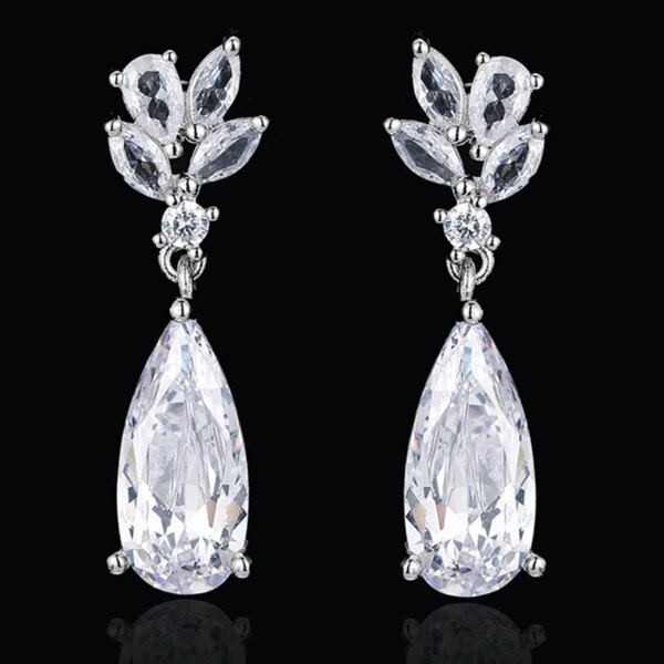 boucles d oreilles mariée en forme de goutte d'eau pour femmes, breloques, longues