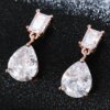 boucles d oreilles mariée en forme de goutte d'eau pour femmes, breloques, longues