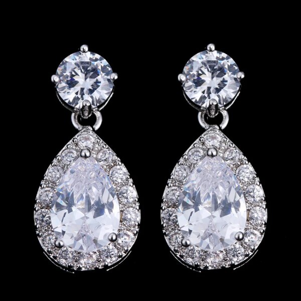 boucles d oreilles mariée en forme de goutte d'eau pour femmes, breloques, longues