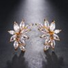 boucles d oreilles mariée en argent pour femmes, bijoux mignons, en forme de fleur