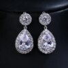 boucles d oreilles mariée en forme de goutte d'eau pour femmes, breloques, longues