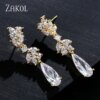 boucles d oreilles mariée en Zircon blanc pour femme