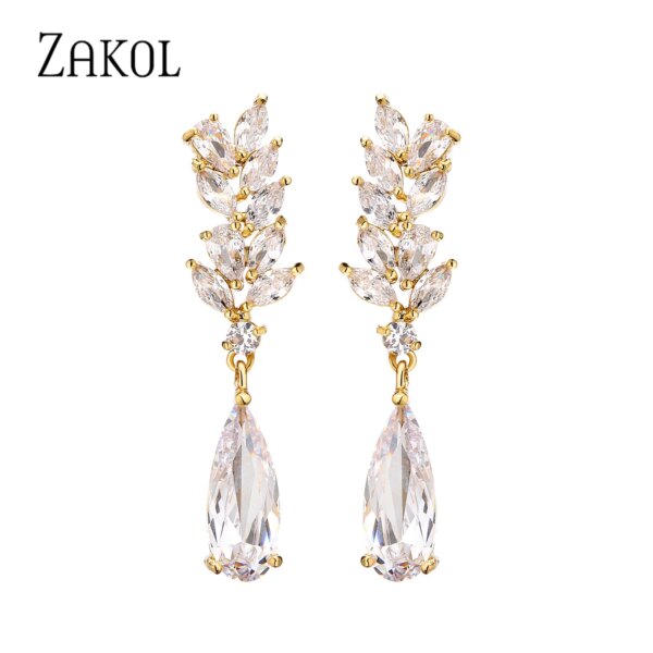 boucles d oreilles mariée en Zircon blanc pour femme