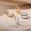 boucles d oreilles mariée géométriques en acier inoxydable pour femmes, bijou en Zircon