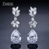 boucles d oreilles mariée en Zircon blanc pour femme