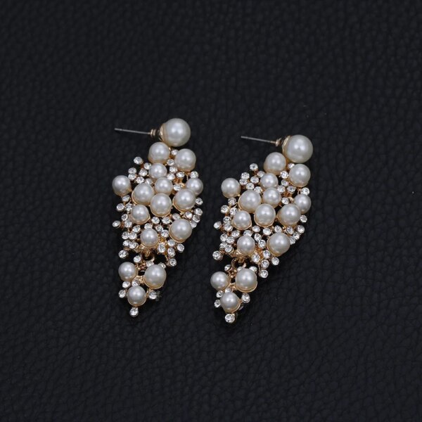 boucles d oreilles mariée de mariée couleur or, boucles d'oreilles de déclaration