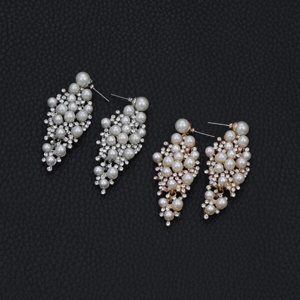boucles d oreilles mariée de mariée couleur or, boucles d'oreilles de déclaration