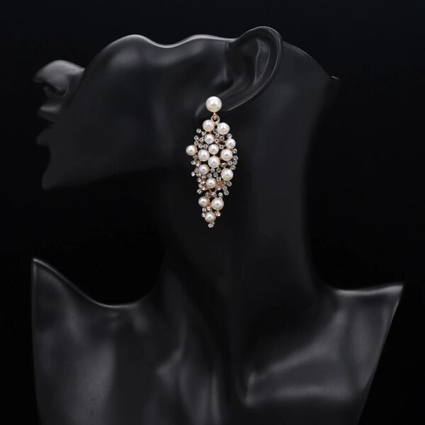 boucles d oreilles mariée de mariée couleur or, boucles d'oreilles de déclaration