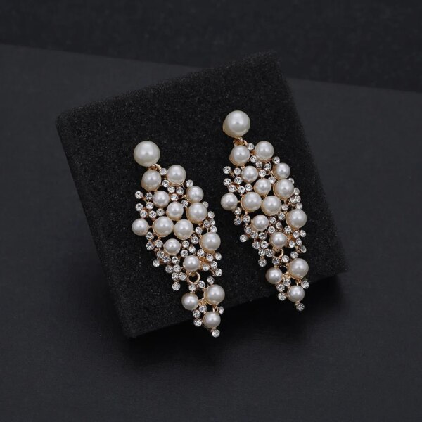 boucles d oreilles mariée de mariée couleur or, boucles d'oreilles de déclaration