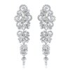 boucles d oreilles mariée longues en biscuits cristal clair pour femmes, bijoux de mariage