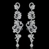 boucles d oreilles mariée longues en biscuits cristal clair pour femmes, bijoux de mariage