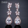 boucles d oreilles mariée en Zircon blanc pour femme