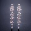 boucles d oreilles mariée longues en zircone cubique pour femmes élégantes