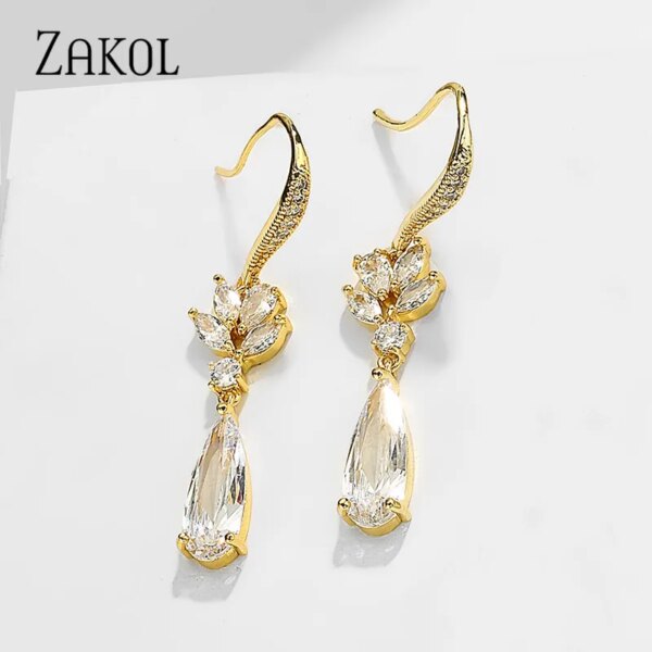 boucles d oreilles mariée en Zircon blanc pour femme