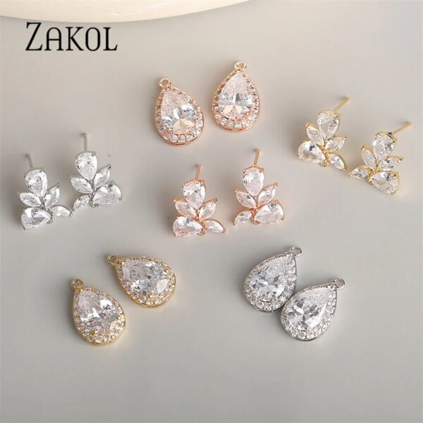 boucles d oreilles mariée en Forme de Goutte d'Eau Cubique, Bijoux à Faire Soi-Même