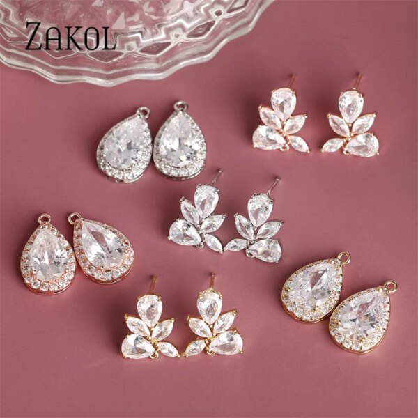 boucles d oreilles mariée en Forme de Goutte d'Eau Cubique, Bijoux à Faire Soi-Même