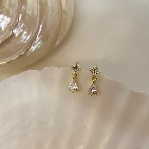 boucles d oreilles mariée en argent Sterling S925, goutte d'eau japonaise en cristal pour femmes