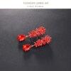 boucles d oreilles mariée longues en biscuits cristal clair pour femmes, bijoux de mariage