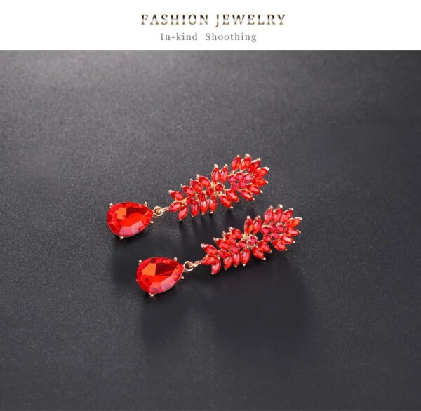 boucles d oreilles mariée longues en biscuits cristal clair pour femmes, bijoux de mariage