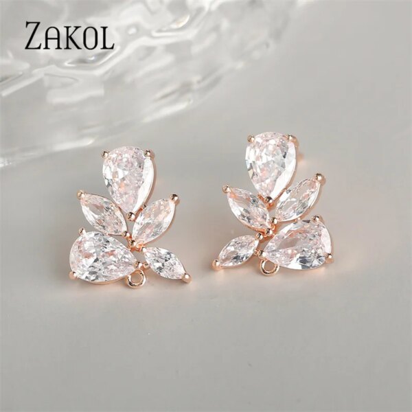 boucles d oreilles mariée en Forme de Goutte d'Eau Cubique, Bijoux à Faire Soi-Même