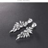 boucles d oreilles mariée longues en biscuits cristal clair pour femmes, bijoux de mariage