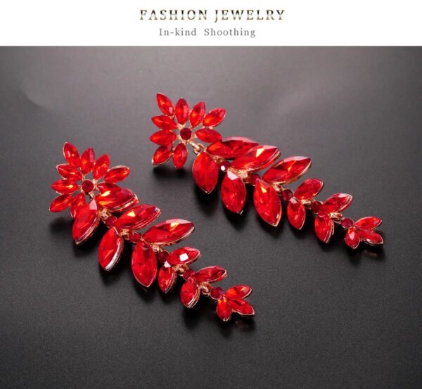 boucles d oreilles mariée longues en biscuits cristal clair pour femmes, bijoux de mariage