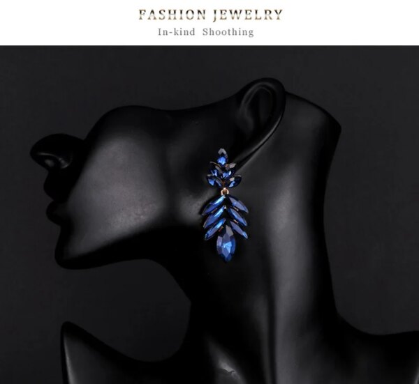 boucles d oreilles mariée longues en biscuits cristal clair pour femmes, bijoux de mariage