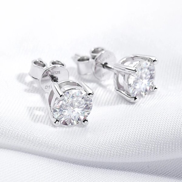 boucles d oreilles mariée en Moissanite pour hommes et femmes, 0.1 – 3ct, S925