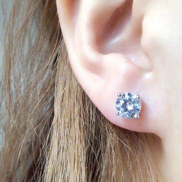 boucles d oreilles mariée en Moissanite pour hommes et femmes, 0.1 – 3ct, S925