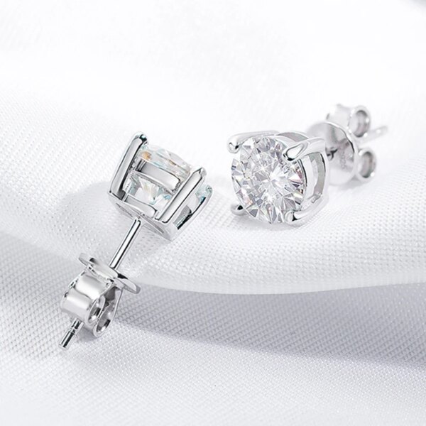 boucles d oreilles mariée en Moissanite pour hommes et femmes, 0.1 – 3ct, S925
