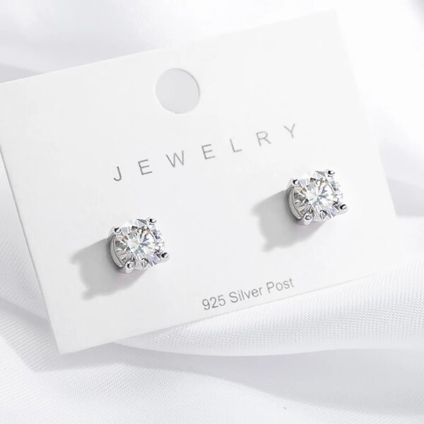 boucles d oreilles mariée en Moissanite pour hommes et femmes, 0.1 – 3ct, S925