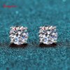 boucles d oreilles mariée en Moissanite pour hommes et femmes, 0.1 – 3ct, S925