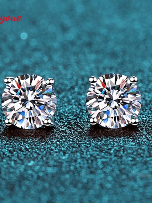 boucles d oreilles mariée en Moissanite pour hommes et femmes, 0.1 – 3ct, S925