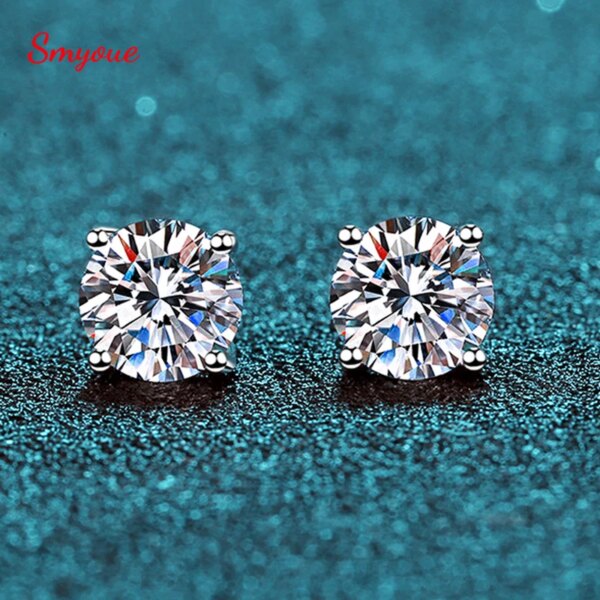 boucles d oreilles mariée en Moissanite pour hommes et femmes, 0.1 – 3ct, S925